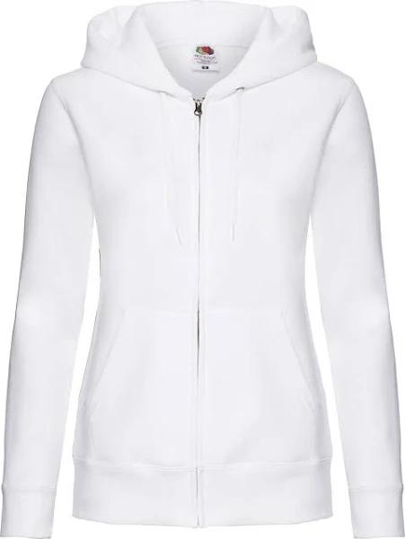 Fruit of The Loom Womens/Ladies Premium Hooded Lady Fit Hoodie White L Cotton Polyester Womens Hoodie