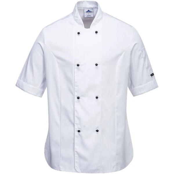 Portwest Ladies Rachel Short Sleeve Chefs Jacket, White, Small