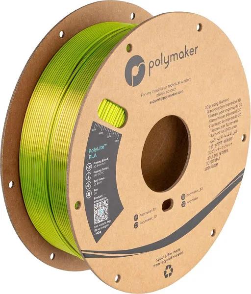 Polymaker PolyLite Dual Colour Silk PLA Filament 1kg 1.75mm