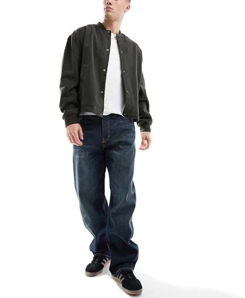 Weekday Galaxy Baggy Fit Jeans in Swamp Blue