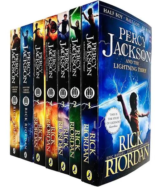 Percy Jackson Collection 7 Books Set (Lightning Thief, Sea of Monsters, Titan's Curse, Battle of The Labyrinth, Last Olympian, Greek Heroes, Greek