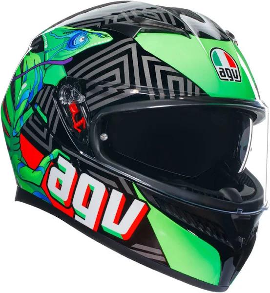 AGV K3 E2206 Kamaleon Helmet Black Red Green