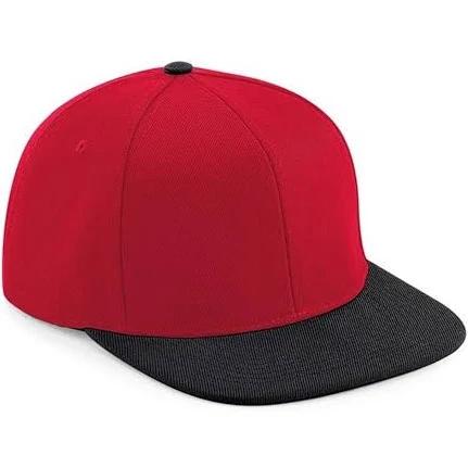 Beechfield 6 Panel Snapback Cap Red/Black One Size Polyester 6 Panel Snapback