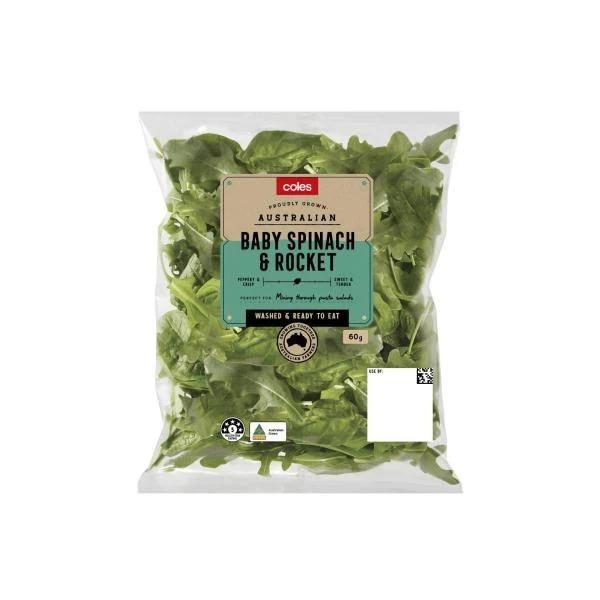 Coles Spinach & Rocket 60g