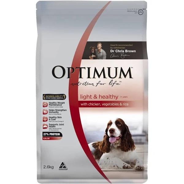 Optimum Light & Healthy Dry Dog Food Chicken Vegetables & Rice 13kg