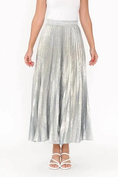 Brave + True Alias Pleated Skirt in Champagne, Size XL