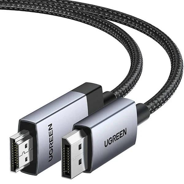 UGREEN DisplayPort to HDMI Cable 2m 4K@60Hz HDR Active DP 1.2 to HDMI 2.0 Cord Aluminum Braided Uni-Directional Display Port to HDMI Converter