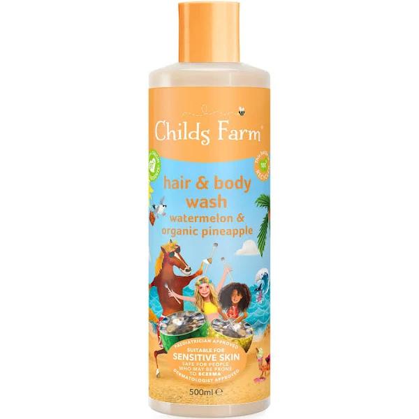 Childs Farm | Kids Hair & Body Wash 500ml | Watermelon & Organic Pineapple | Gently Cleanses | Suitable for Dry, Sensitive & Eczema-Prone Skin