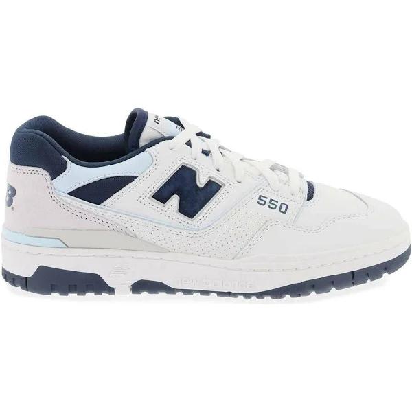 New Balance White & Navy 550 Sneakers