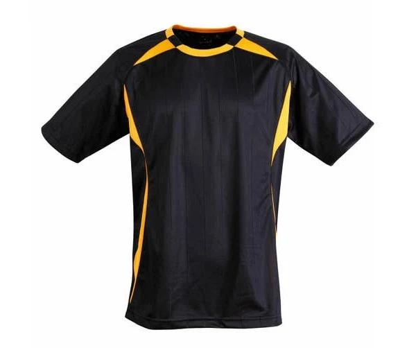 Striker | Plain Contrast CoolDry Soccer Jersey Black+Orange L