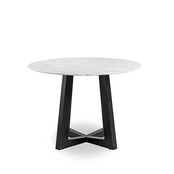 SAVALOU Small Marble Dining Table Black by Freedom, 100% Natural Italian Carrara Marble