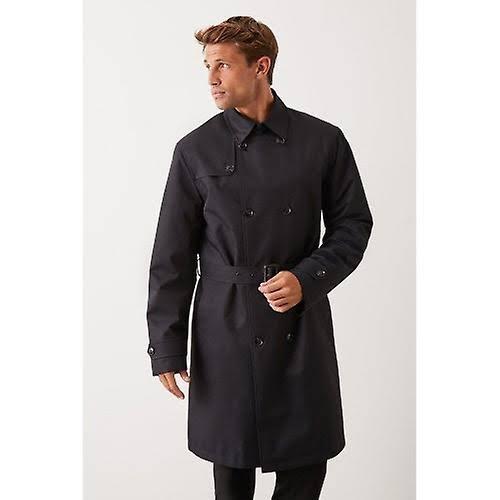 Burton Mens Double-Breasted Trench Coat Grey S