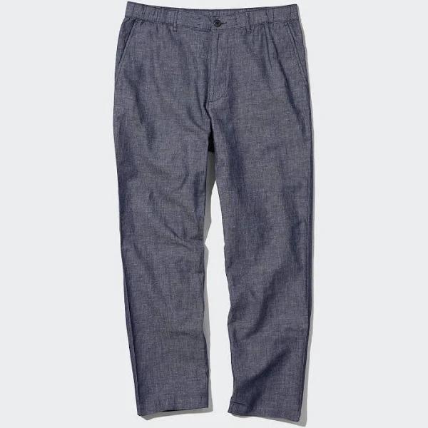 Uniqlo Linen Blend Relaxed Pants - Blue Size XXL