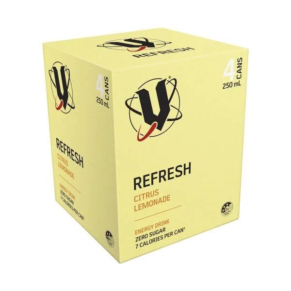 V Energy Refresh Drink Citrus Lemonade 4x 250ml