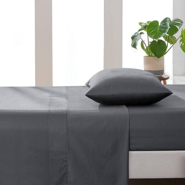 ESSN 500TC Cotton Sateen Flat Sheet Charcoal - Queen