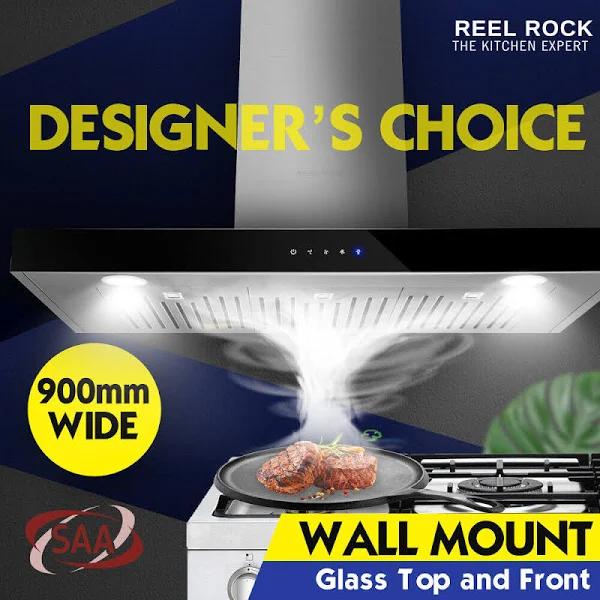 900mm 90cm Rangehood Stainless Steel Glass Range Hood Commercial