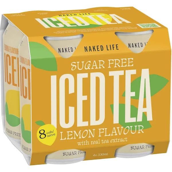 Naked Life Sugar Free Iced Tea Lemon 330ml x 4 Pack