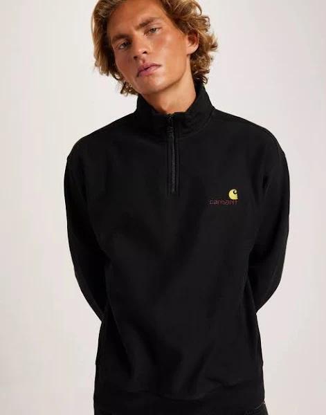 Carhartt WIP - Half Zip American Script Sweatshirt in Black