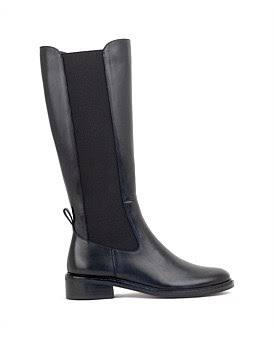 David Jones Edward Meller Vital30 Knee High Boot With Gusset in Black, Size 37 EU