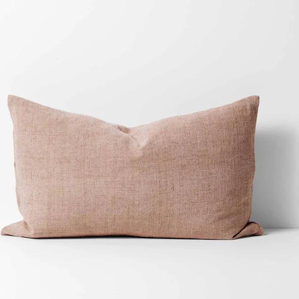 Aura Home Heavy Linen Rectangle Cushion in Lotus Pink Cushion