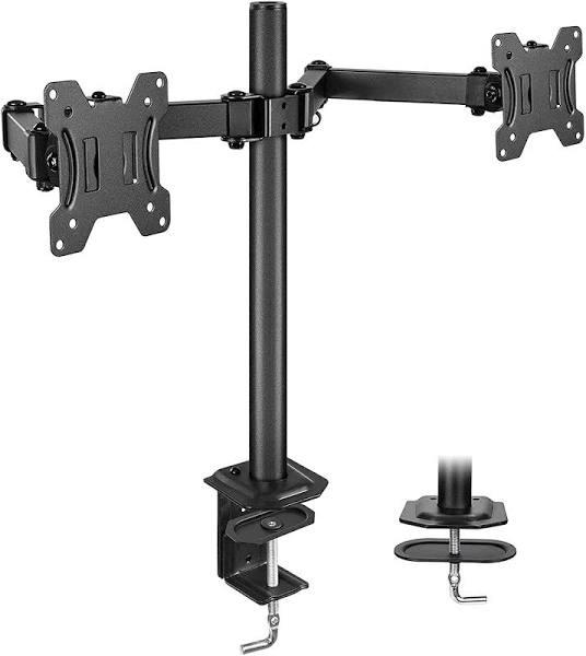 HUANUO Dual Monitor Stand Mount Heavy Duty Fully Adjustable Monitor Desk Mount For 13-27 Inch Screens VESA Mount with C Clamp Each Arm Holds 4.4