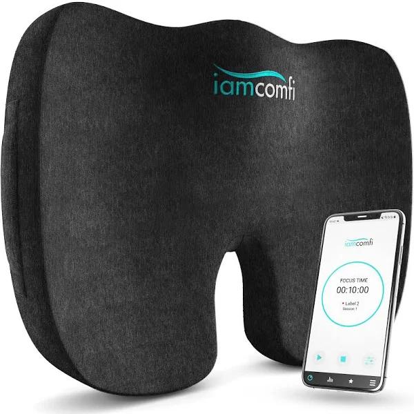 iamcomfi Coccyx Cushion - Medium Hardness - Seat Cushion For Office Chair Desk & Car, Driving - Premium Heat Sensitive & Durable Memory Foam