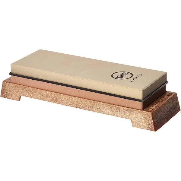 King Japanese Grit 1000/6000 Combination Sharpening Stone KW-65 and Naniwa QX-0010 Blade Angle Guide: Bundle - 2 Items