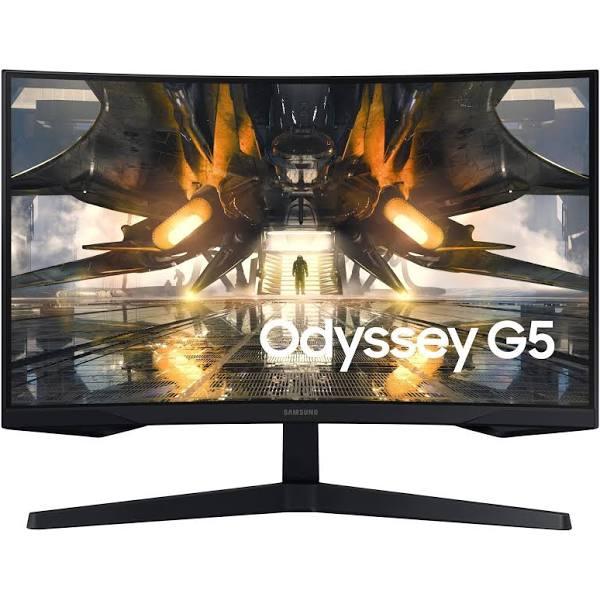 Samsung - 32" Odyssey G55A WQHD FreeSync Curved Gaming Monitor - Black