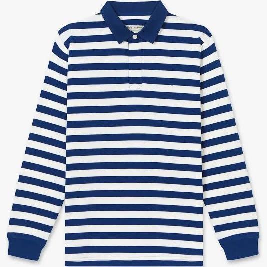 R.M. Williams Mens Tweedale Rugby Navy/White / XL