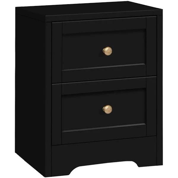 ALFORDSON Bedside Table Hamptons Nightstand Storage Side End Cabinet Black