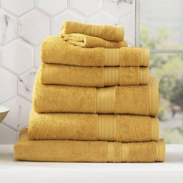 Renee Taylor Stella 650 GSM Super Soft Bamboo Cotton 7 Piece Mustard