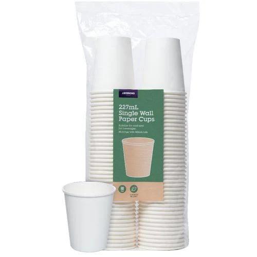 J.Burrows Single Wall Paper Cups 80 Pack 227ml