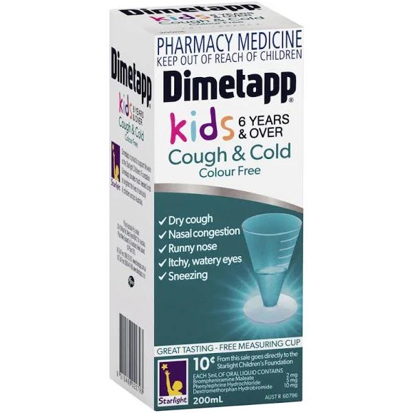 Dimetapp Kids Cold & Cough Colour Free 200ml