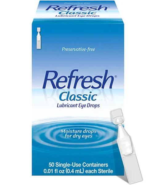 Refresh Classic Lubricant Eye Drops - 50 Single-Use Containers