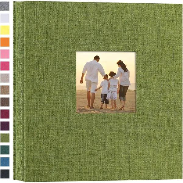 potricher Linen Hardcover Photo Album 4x6 1000 Photos Large Capacity for Family Wedding Anniversary Baby Vacation (Green, 1000 Pockets)