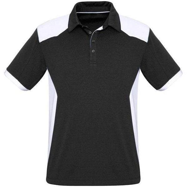 Biz Collection P705MS Rival Mens Polo Shirt Black/White / 3XL