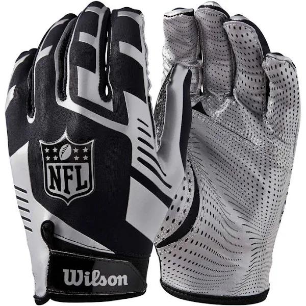 Wilson NFL Stretch Fit Receivers Gloves - Black/Silver