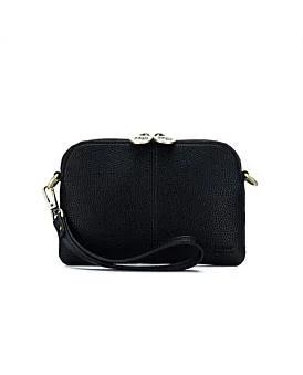 David Jones Black Caviar Harper Wristlet with Strap