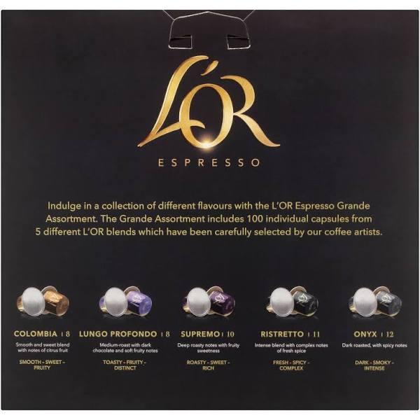 L’Or Espresso Grande Assortment Pack 100 Aluminium Capsules Compatible With Nespresso Machines