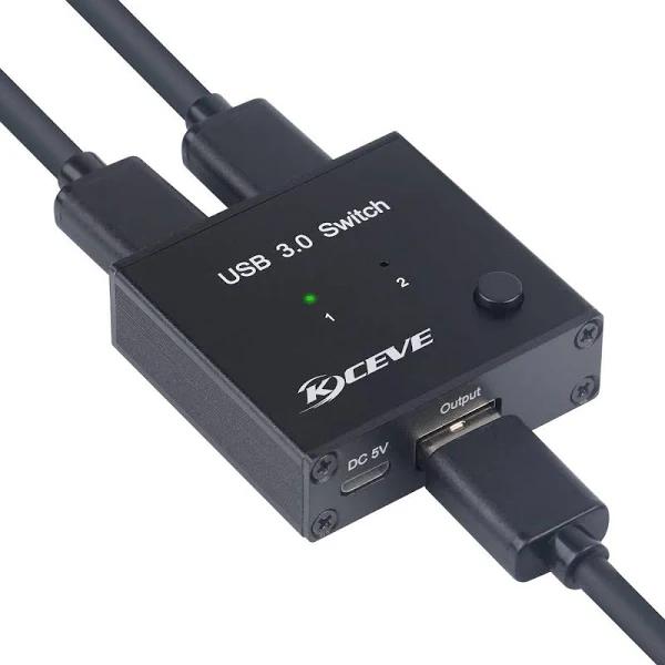 USB 3.0 Switch Selector, 2 in 1 Out USB Switcher For 2 Computers Share 1 USB Dev