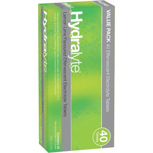 Hydralyte Effervescent Lemon/Lime 40 Tablets