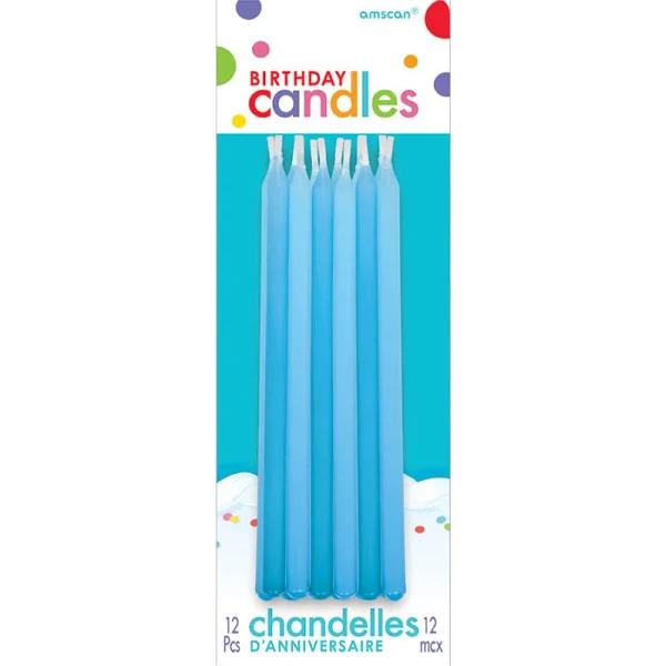 Birthday Taper Candles 12 Pack - Blue