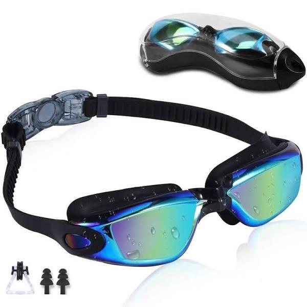 Rapidor Swim Goggles For Men Women Teens, Anti-fog Uv-protection Leak-proof, Rp905 Series Black- Tinted & Mirrored Lenses