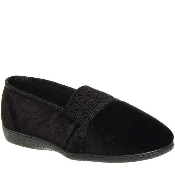 Womens Grosby Candy Black Slippers Slip On Flats Ladies Shoes