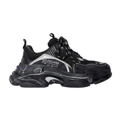 Balenciaga - Black Triple S Sketch Sneaker For Men - Size 41 EU - 24S