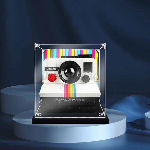 Display King - Acrylic Display Case with Screw for LEGO Polaroid OneStep Camera 21345 - No Background