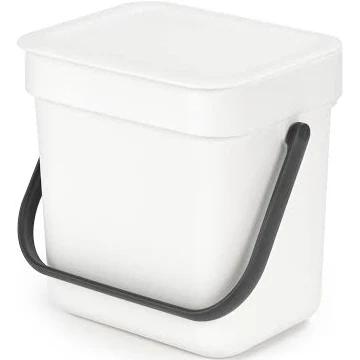 Brabantia Sort & Go Waste Bin, 3 Litre, White