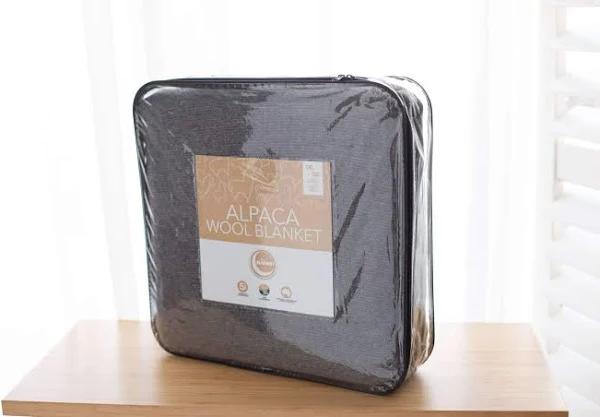 Alpaca Wool Light Grey Blanket - King/Super King