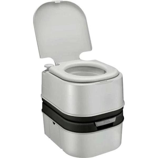 Ausway Portable Toilet Camping Potties Travel Porta Potty Mobile Bathroom Black and Grey 44.5x35x44cm 24L