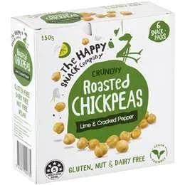 The Happy Snack Company Roasted Chickpeas Lime and Cracked Pepper 6 Pack